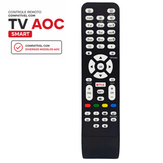 Controle Remoto Compatível com TV AOC Smart Botão Netflix