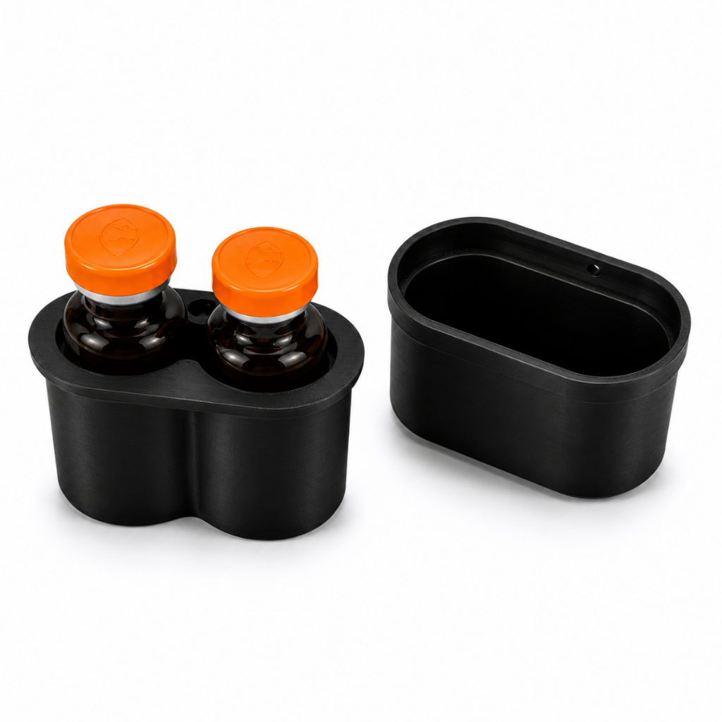 Estojo Organizador Porta Ampola Duplo para 2 Ampolas 3ml Tirze Caixa Case para Peptídeos com Tampa