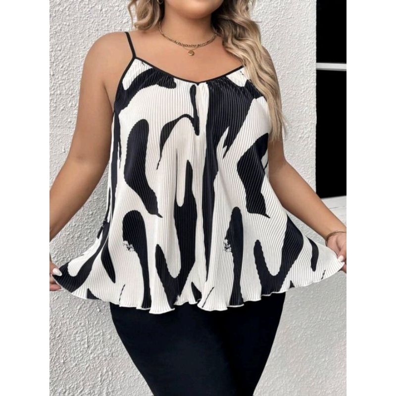 Blusa Feminina Plus Size Alça Soltinha Viscose Elastano
