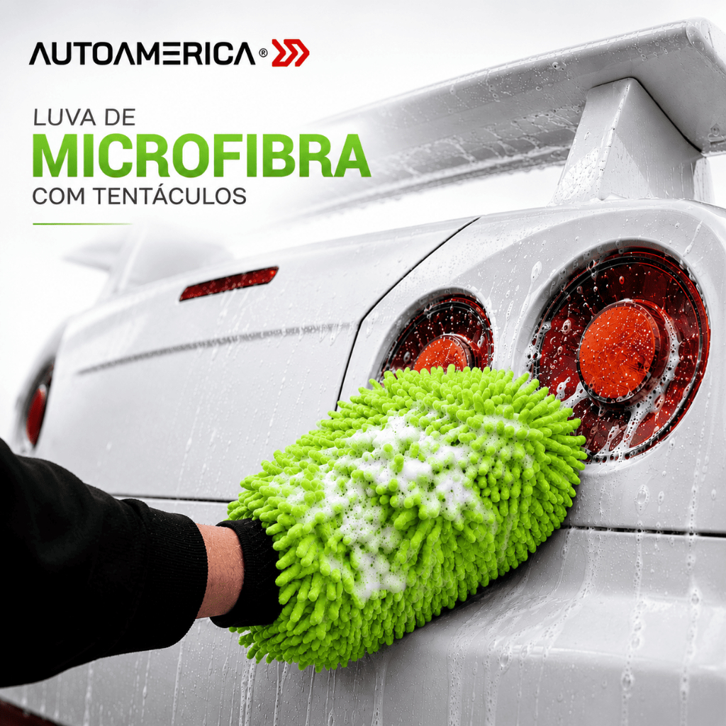 Luva De Microfibra Autoamerica Tentáculos Lavagem Automotiva