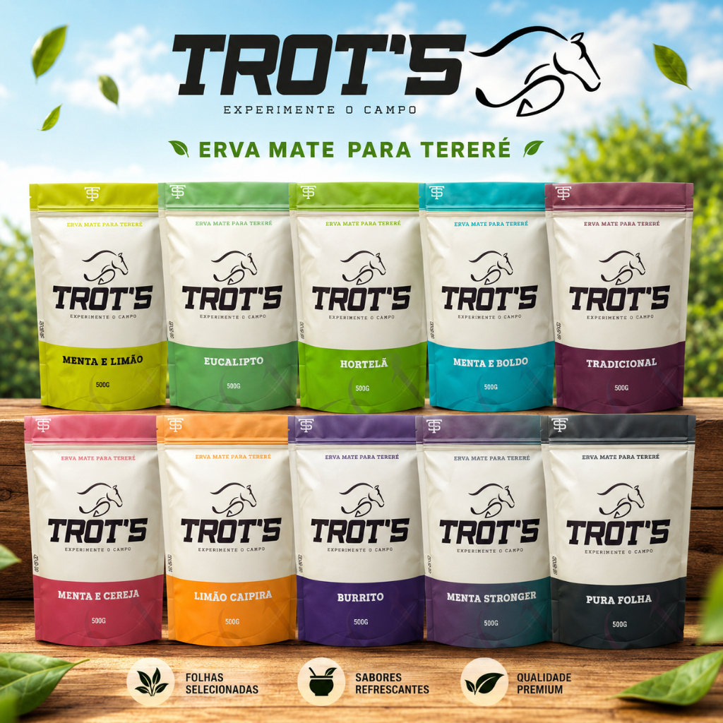 Erva Mate Trots - Erva para Terere Trot's 500g | Sabores Variados | Refrescante e Selecionada