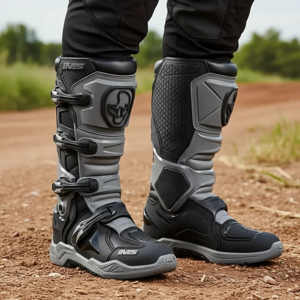 Bota One Preta Com Cinza Articulada Motocross Trilha | Ims