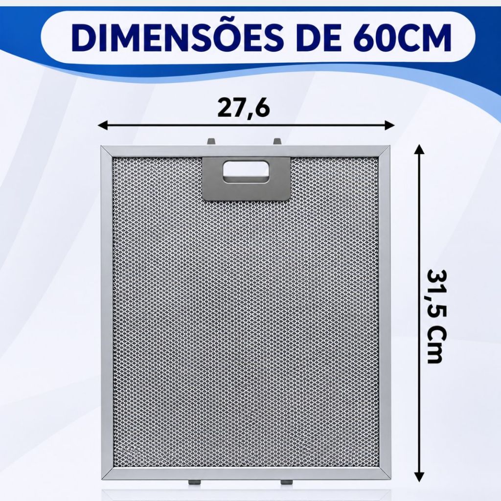 KIT Filtro Metálico Alumínio Para Depurador Suggar 60cm Original