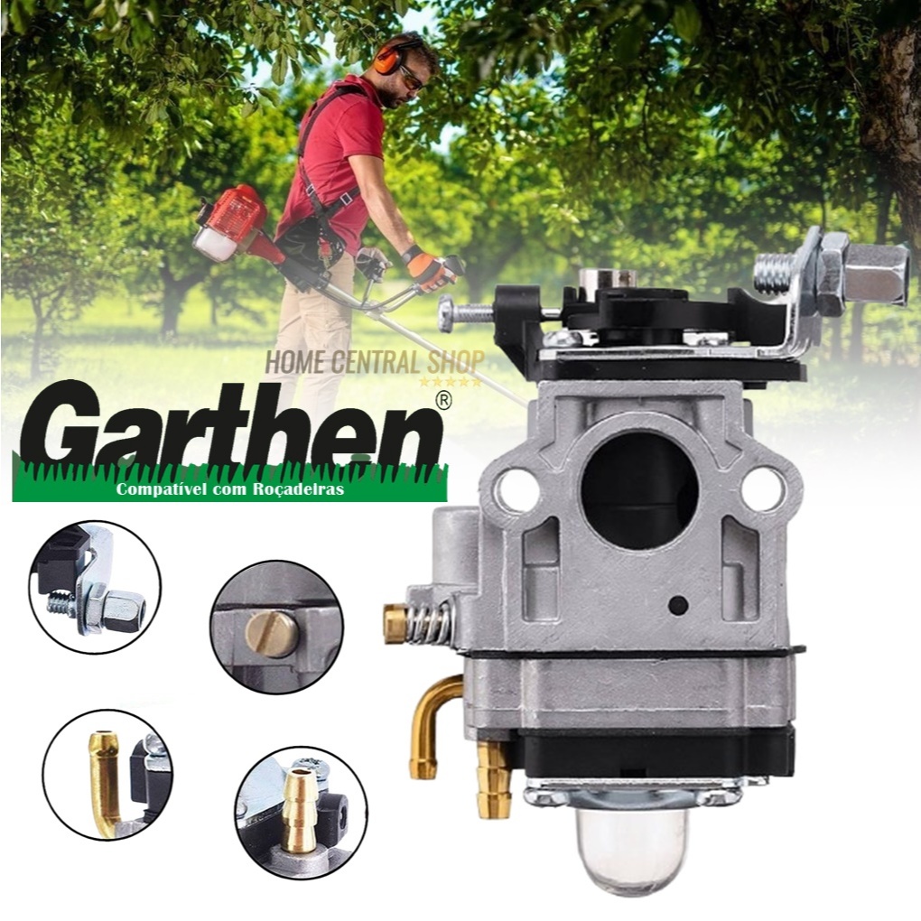 Carburador Para Roçadeira Garthen Cg330b Cg320 Cg350 Cg420 Cg450 Cg550