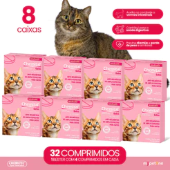 Kit 8 Vermífugo Chemitec Chemital para Gatos - 4 Comprimidos