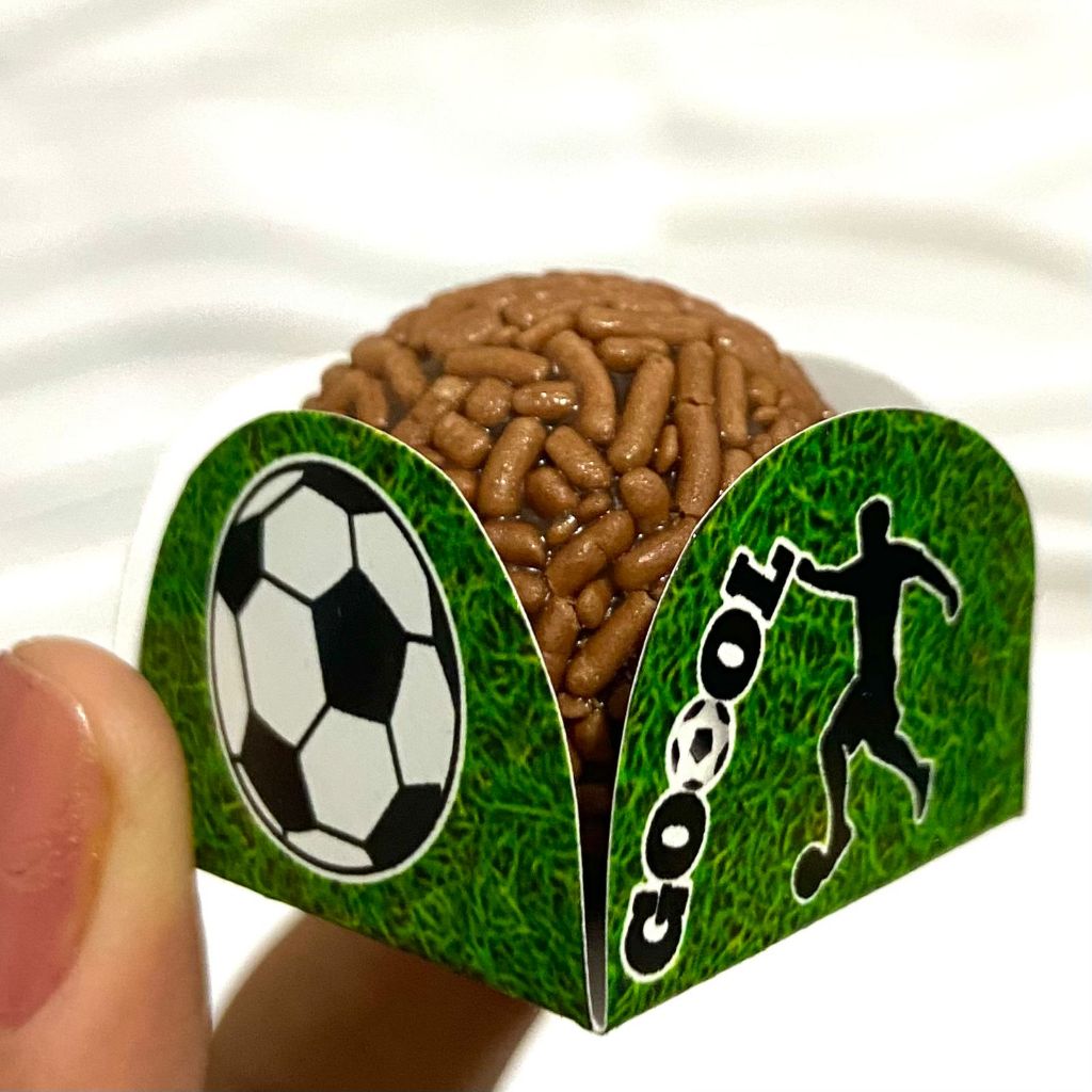 Forminha para Doces Futebol Brasil | Porta Brigadeiro e Beijinho | Personalizado Festa Infantil