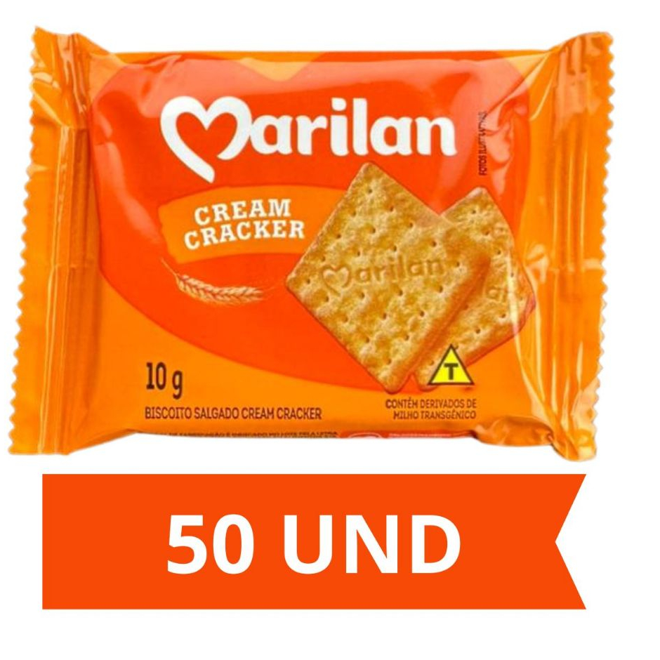 Biscoito Cream Cracker Marilan 10g 50 UND