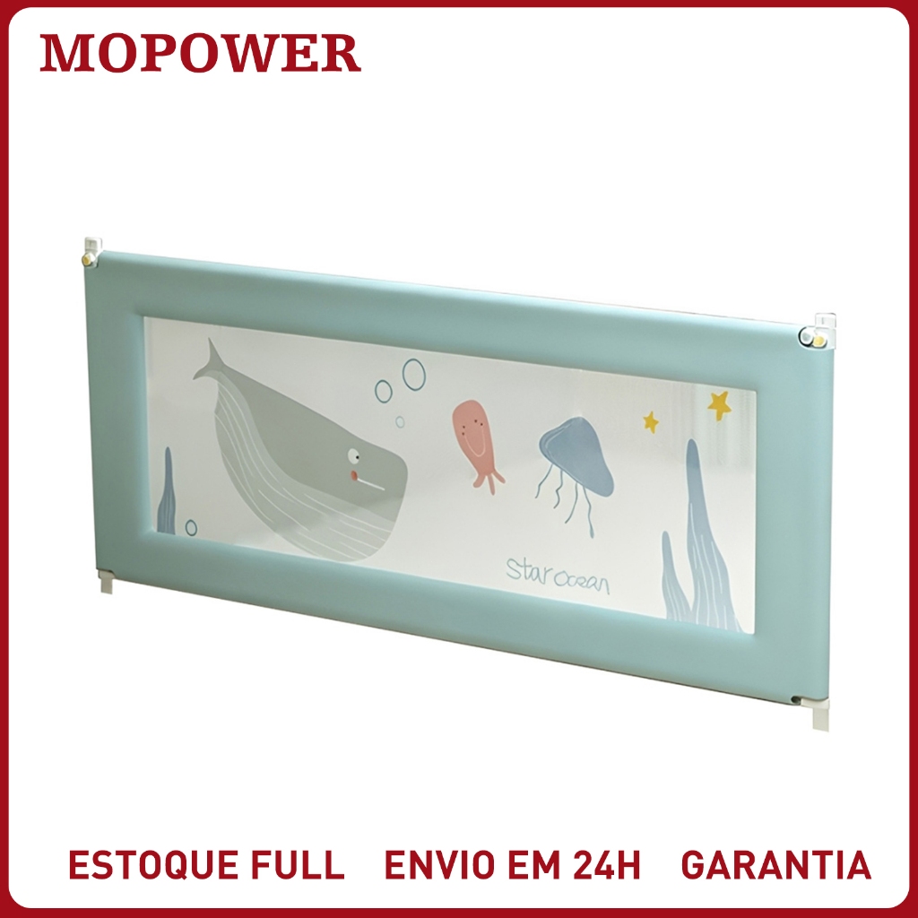 Grade De Cama Proteção Infantil Bebê Antiqueda Ajustável Elevação Vertical Universal