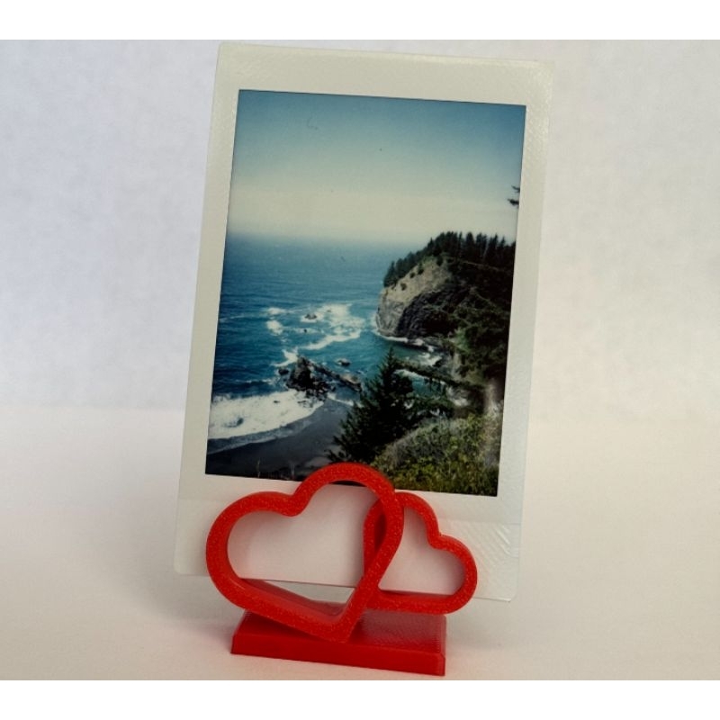 Kit Suporte para foto em formato de coração vazado porta retrato polaroide