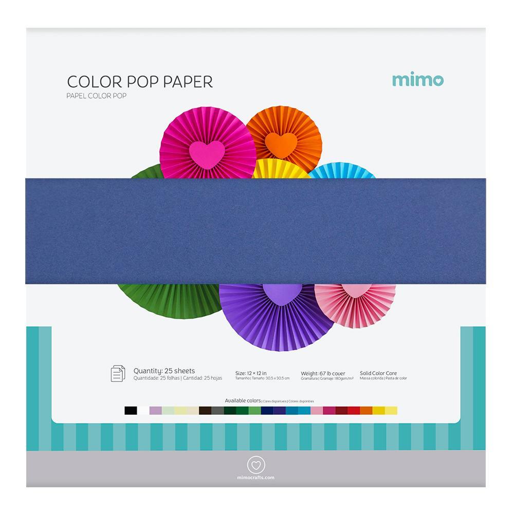 Papel Color Pop Azul Marinho Mimo - 30,5 x 30,5 cm - 180 gr - 25 unds