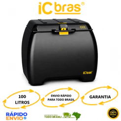 Caixa Baú Bauleto 100 Litros Motoboy Entrega Delivery ICBRAS Resistente Premium Para Moto