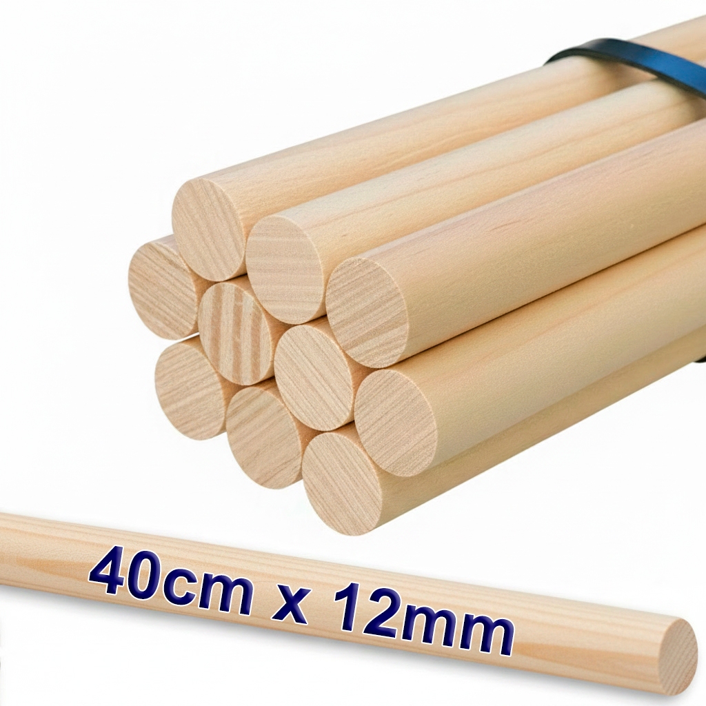 Poleiros Bastao Vareta De Madeira Pinus 40Cm X 12Mm Para Gaiola Artesanato