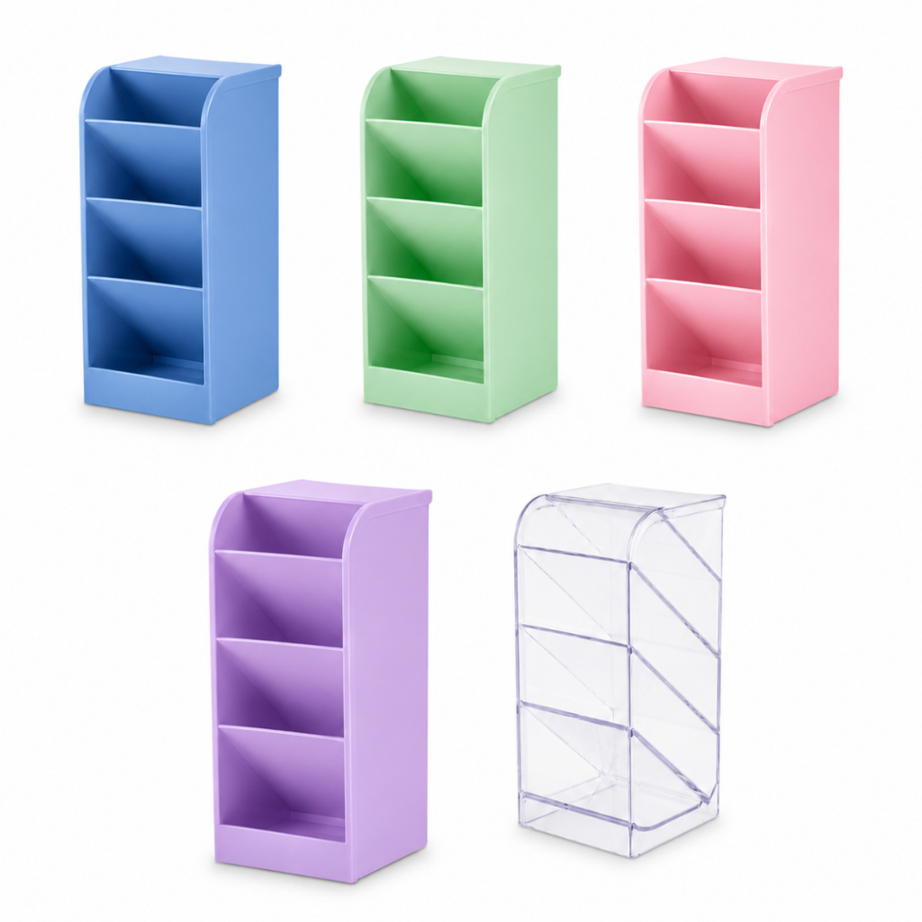 Organizador Mesa Diagonal Cores Pastel Escritorio Multiuso Nicho Porta Canetas