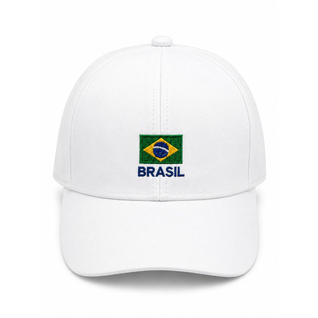 Boné Infantil Brasil Aba Curva Ajustável Premium Unissex Menino Menina Torcedor