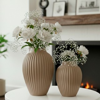 Conjunto 2 Peças Vaso Decorativo para Mesa de Jantar Cerâmica Colorido Enfeite Decorar Casa Sala Hal