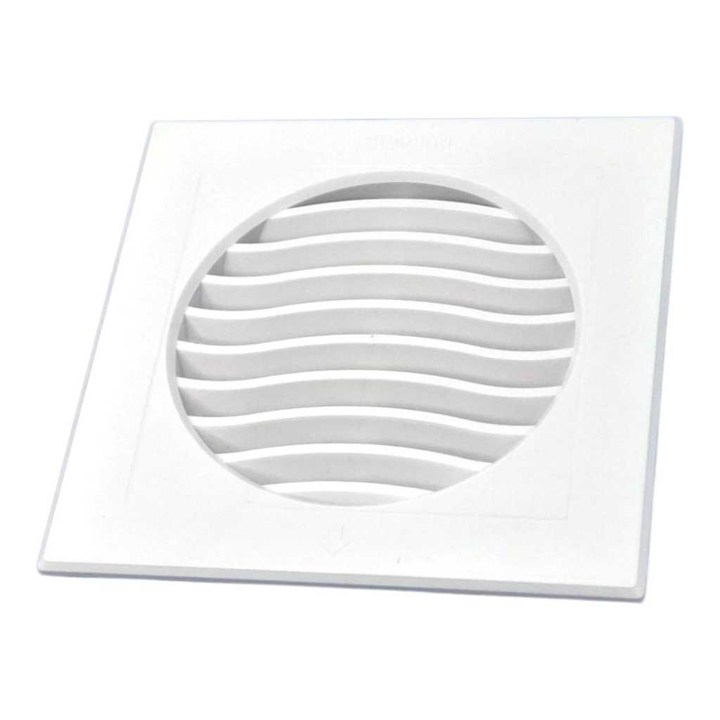 Kit Grelha de Ventilação Quadrada 150mm Com Espera Grade Tela Anti Inseto Plástico — imagem 2 de 2
