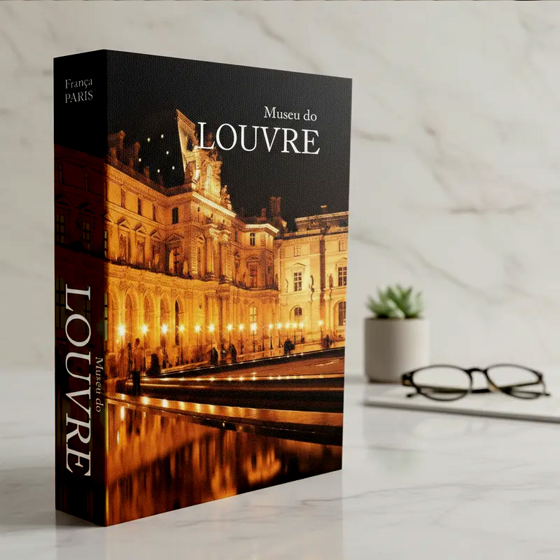 Museu Do Louvre Caixa Livro Fake Decorativa Porta Objetos