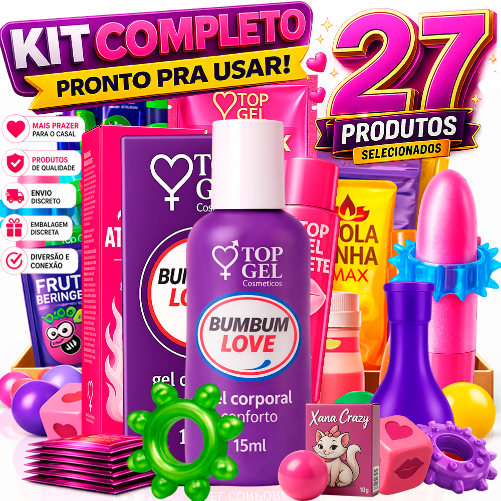 Kit sex shop 27 produtos eróticos e Lubrificante sexual intimo Feminino sexy shop uso casal L.B