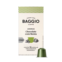 Baggio Café - Cápsula de Café Aromas Chocolate com Menta Compatível com Nespresso® - 10 unidades.