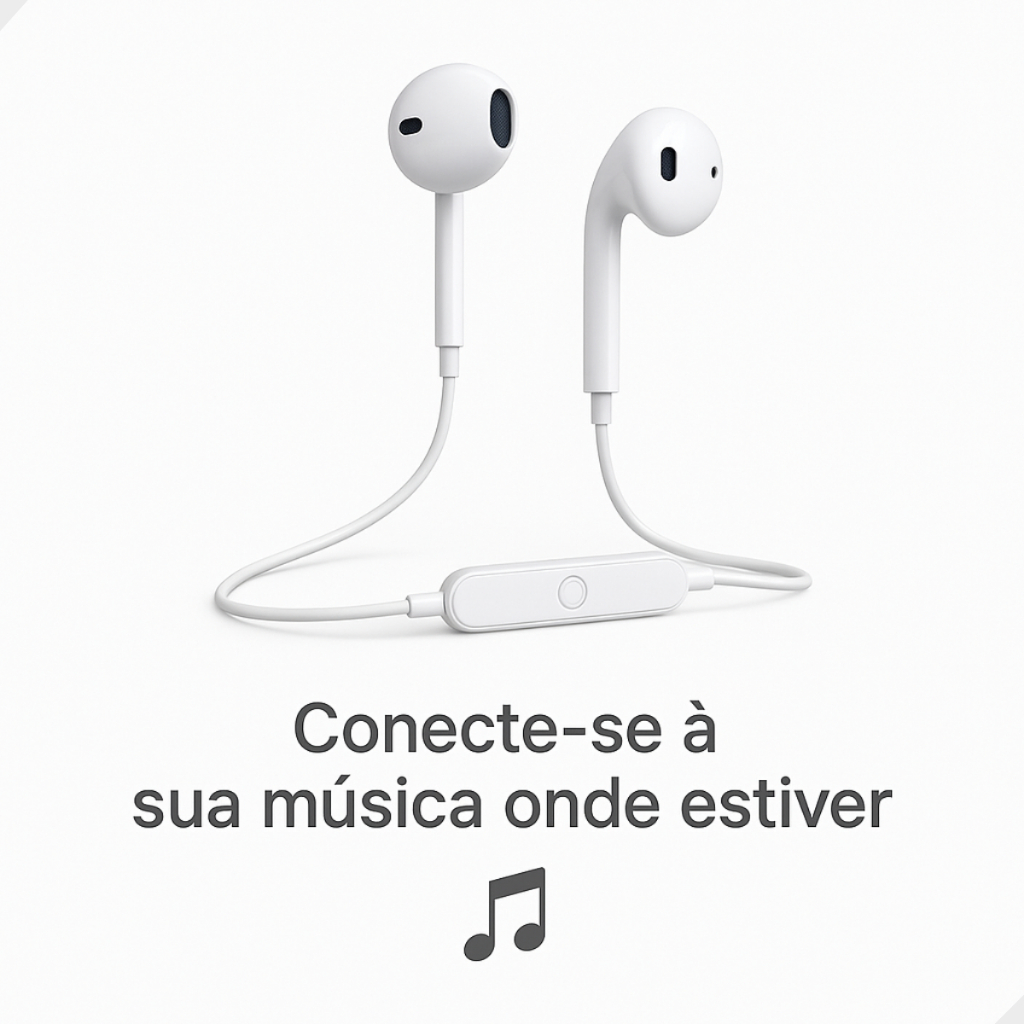 Fone Bluetooth Kapbom S6 Branco Sem Fio Cancelamento de Ruído Microfone Som Estéreo Android iPhone