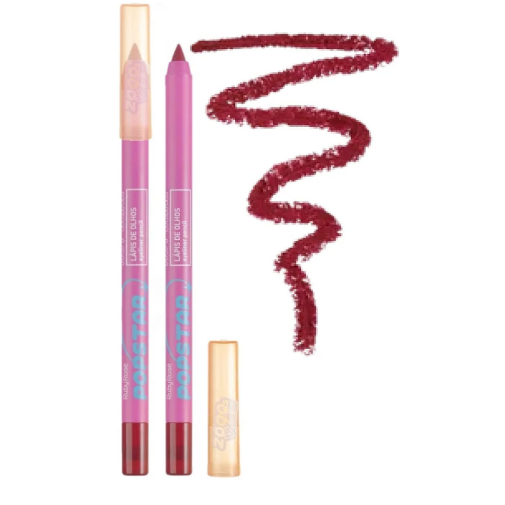 Lápis De Olhos Hot Blink Linha Popstar - Cor Preto | Cor Bordô | Ruby Rose