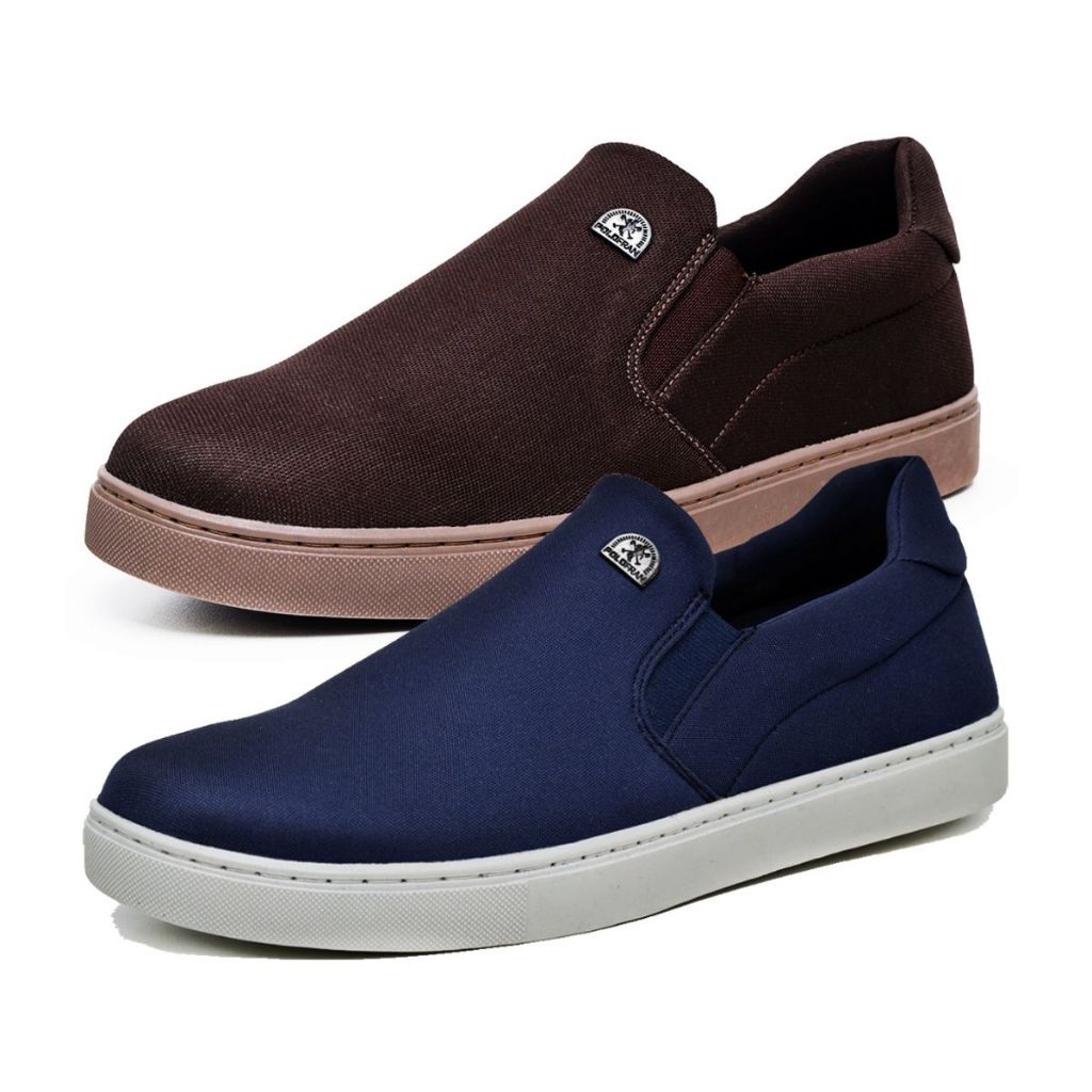 Kit 2 Tênis Masculino Polo Fran Mocassim Slip On Sapatênis Iate Casual Bali