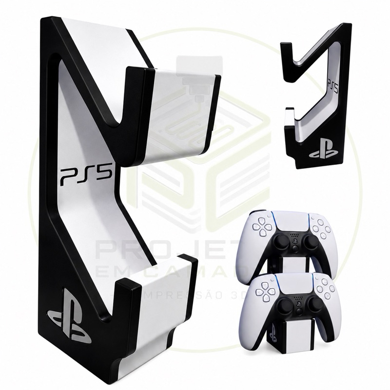 Suporte Duplo Controle PS5 Base Gamer Organizador DualSense Para 2 Controles Video Game