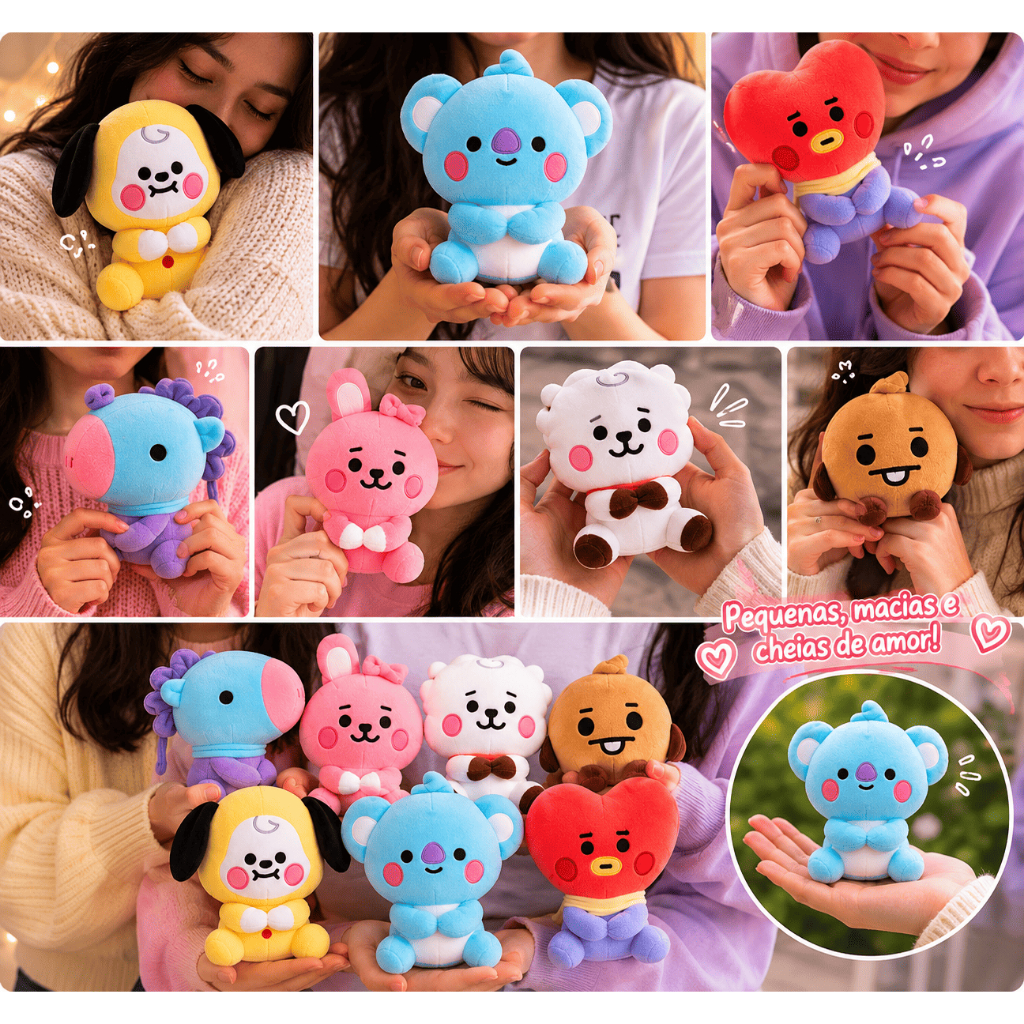 Pelúcia 12 cm BT21 BTS Kpop Coreia Miniatura Colecionáveis Decoração Kawaii — imagem 2 de 2