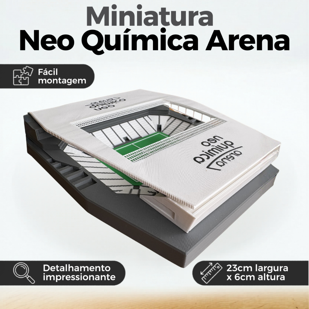 Estádio Corinthians Neo Química Arena Torcedor Colecionável Time Esporte Presente Miniatura 3D