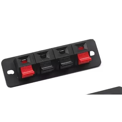 Conector de Mola 4 Vias para Caixa de Som e Áudio Automotivo