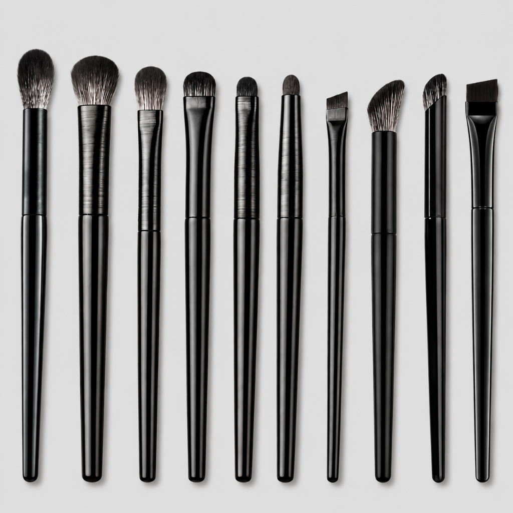 Kit 10 Pincéis para Maquiagem dos Olhos - Delineado Perfeito, Esfumado Profissional e Alta Precisão