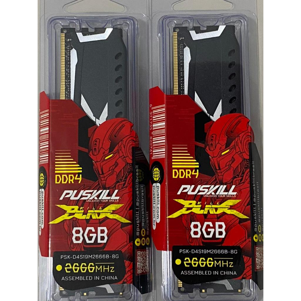 MEMÓRIA RAM PUSKILL KILLBLADE DDR4 8GB 2666MHz PARA COMPUTADORES E DESKTOP.