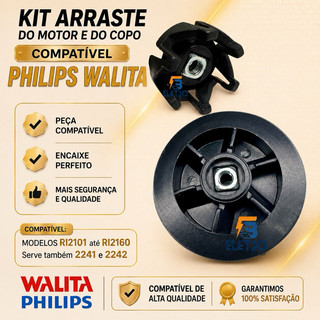 Arraste do Copo e do Motor Liquidificador Philips Walita RI2101 RI2103 RI2106 RI2112 RI2240