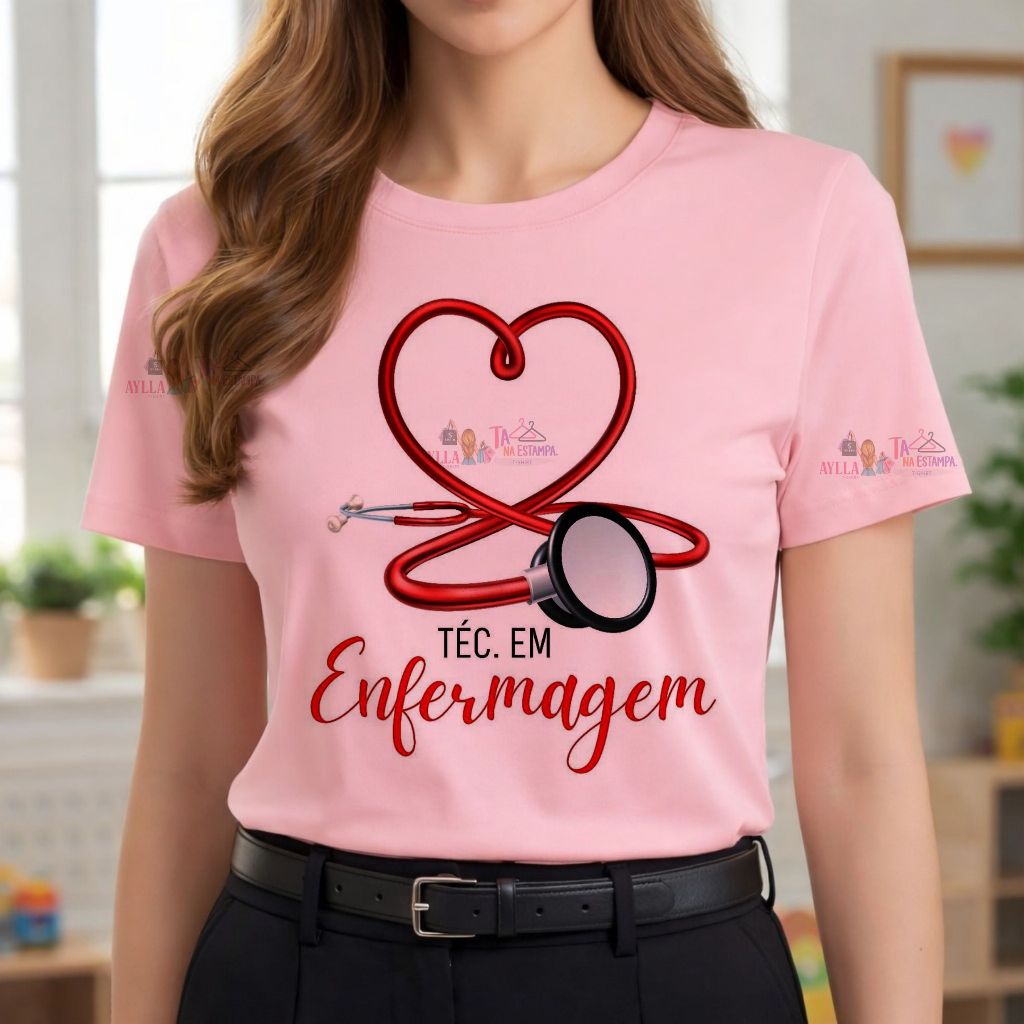 Tshirt COLORIDA Blusa feminina PROFISSÃO, TECNICO DE ENFERMAGEM, ENFERMAGEM, MEDICINA, INCLUSÃO ,PLUS SIZE