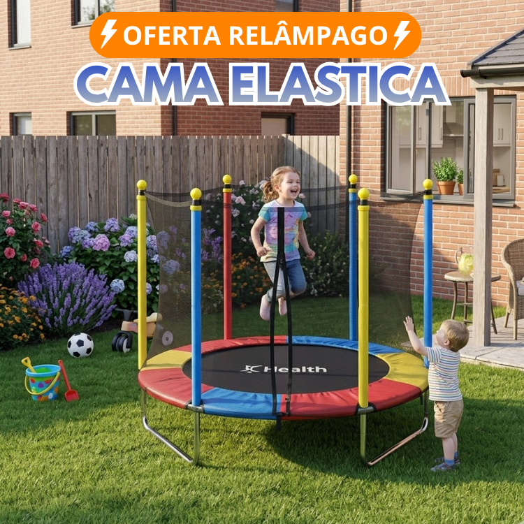 Cama Elastica 1,40M Infantil Brinquedo Trampolim Festa Pula Pula Criança Colorido