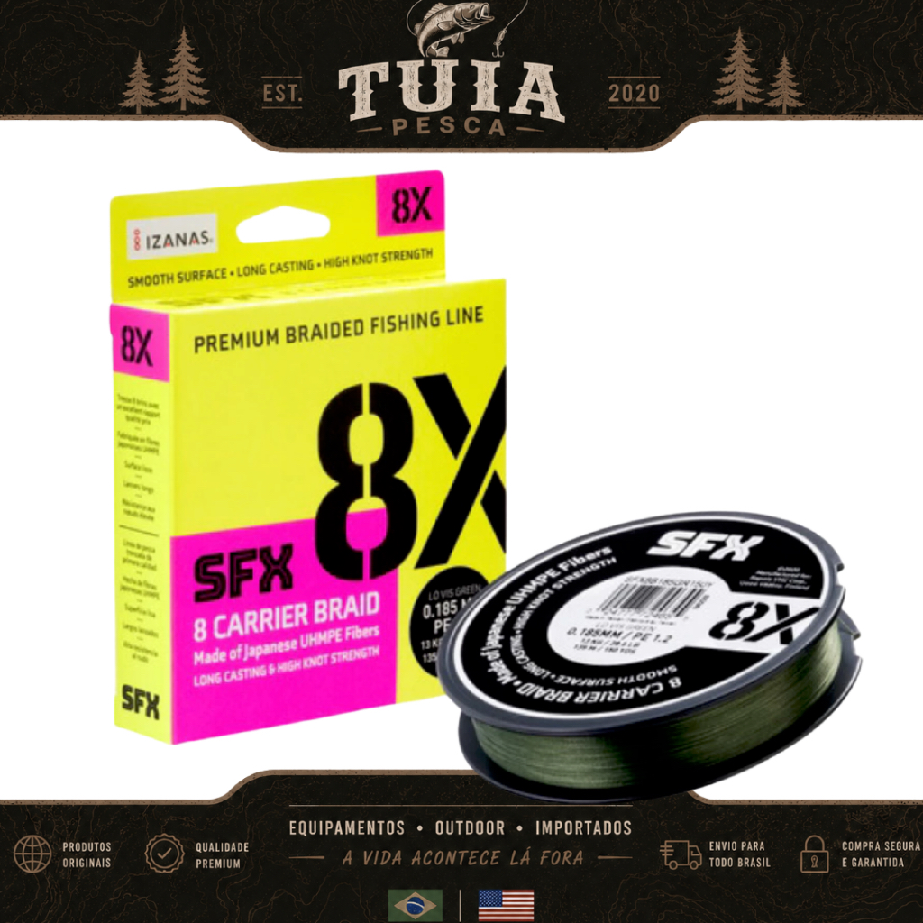 Linha Multifilamento para Pesca SUFIX SFX 8x 8 Fios 135m - Escolha Espessura