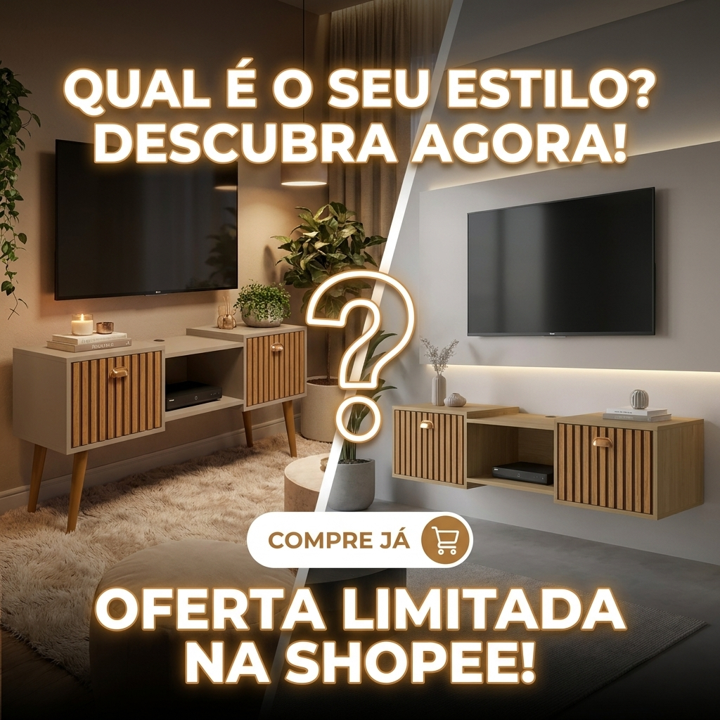 Rack Home Sala ORFEU 1.20CM com 2 Portas para Tv de Até 48 Polegadas