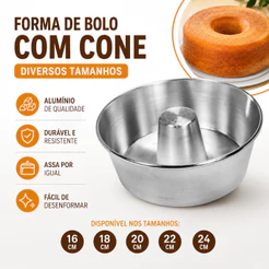 Forma Para Bolo Com Furo Central Alumínio Grosso Diversos Tamanhos
