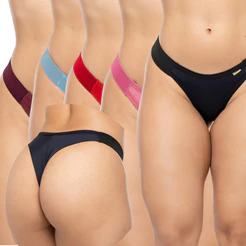 KIT De Calcinha Feminina Fio Duplo Levanta Bumbum Sexy Microfibra Premium Forro Algodão Conforto PushUp