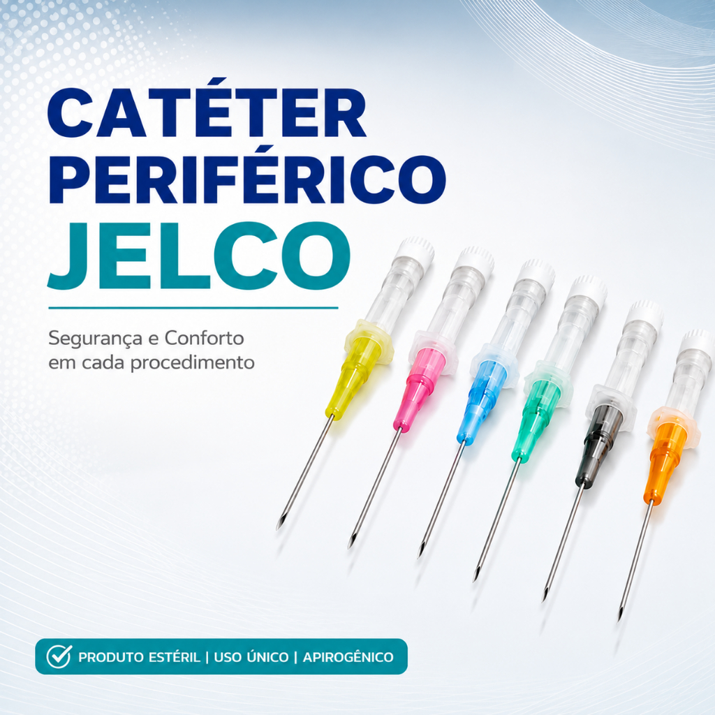 Cateter Jelco Intravenoso Periférico Estéril 14,16,18,20,22,24 Punção Venosa Piercing Furo de Orelha