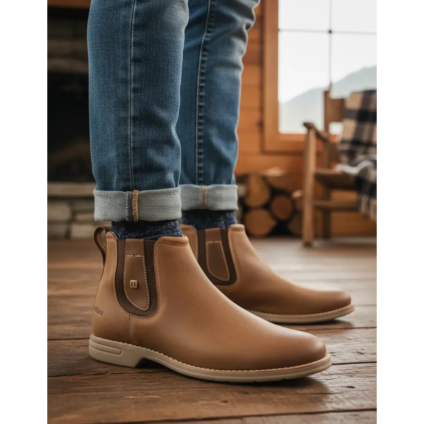 Botina Zebu Mustang Sela Bota Masculina Original Couro Bovino Premium