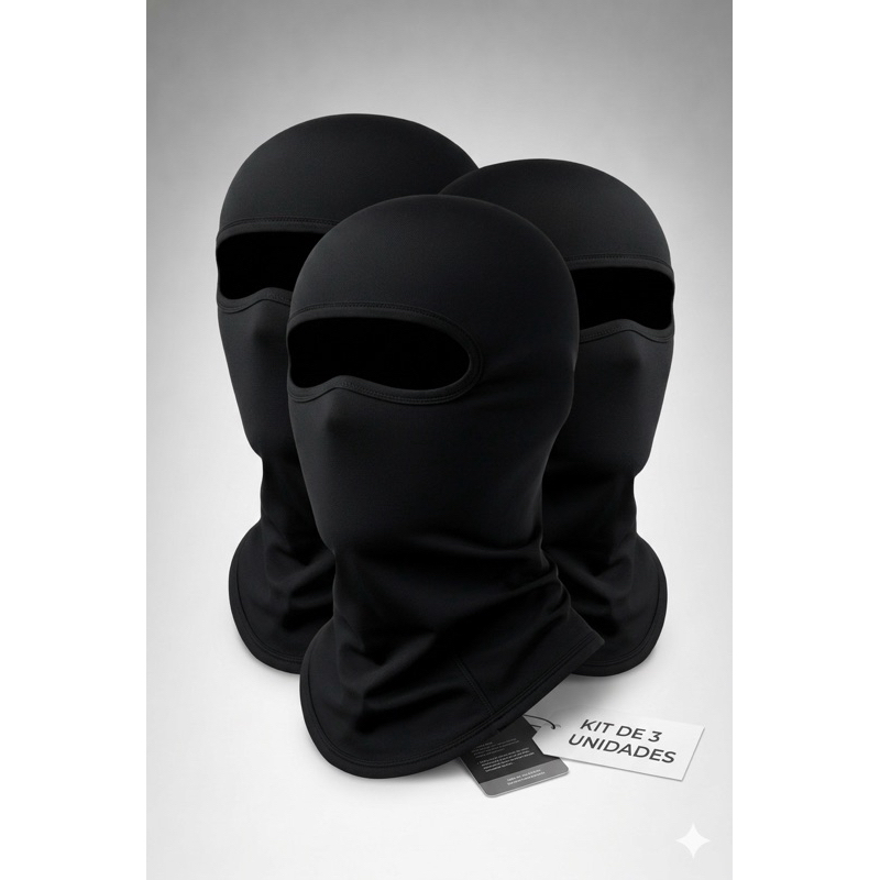 kit 3 Toucas Ninja Oferta Atacado Balaclava Unissex Proteção Uv50+ Ciclismo Motoqueiro Moto Calor Frio Vento Poeira