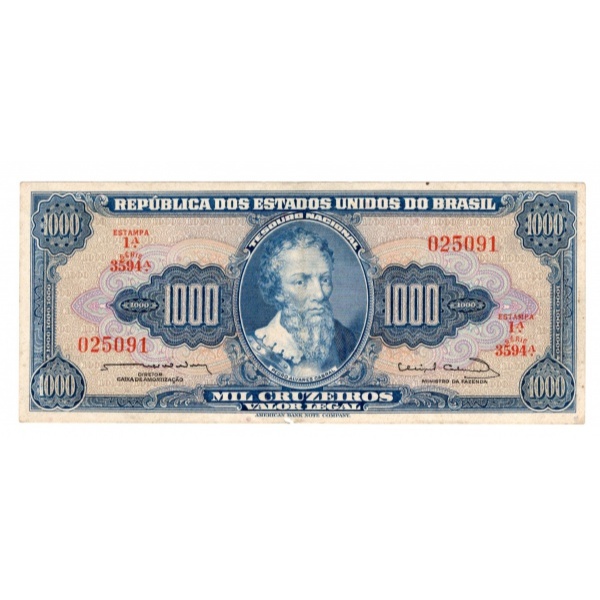 Cedula C 056 1000 Cruzeiros 1963 MBCSOB - Anuncio 3
