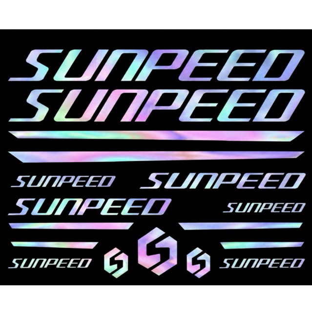 Kit Adesivo Completo SUNPEED Holográfico para Bicicleta | Kit Decal Bike MTB Speed Quadro