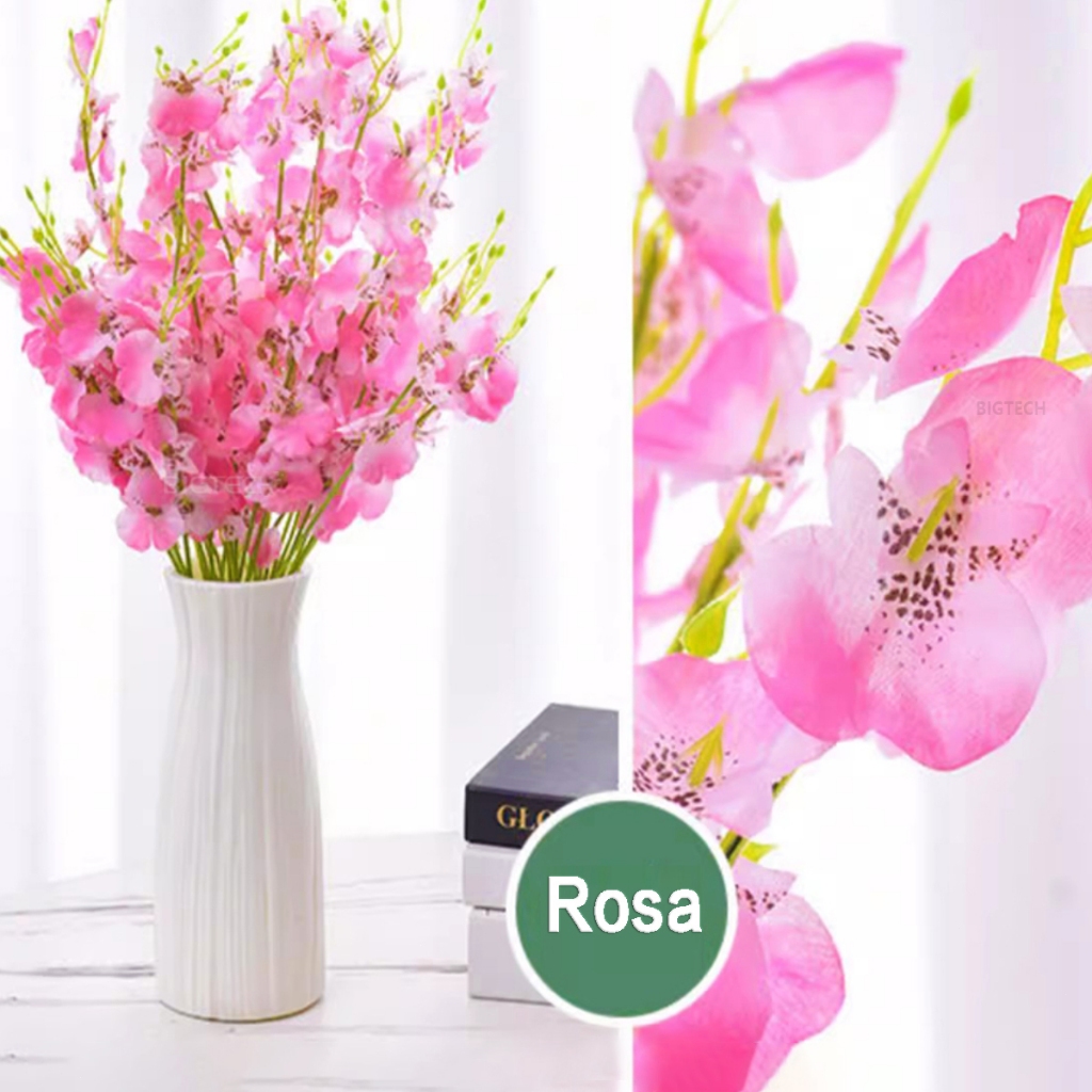 Kit 10  Buquê De Orquídea borboleta Artificial Flor Pessegueiro Estilo oriental Decoração 95CM