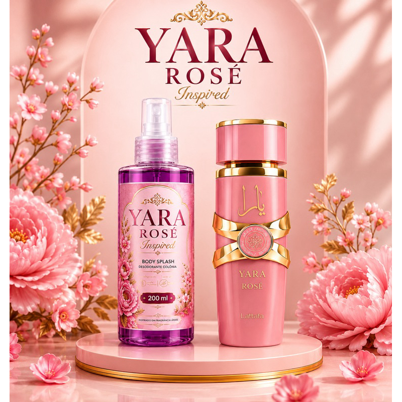 Body Splash Yara Rosé 200ml Perfume Feminino Doce Sofisticado Longa Duração