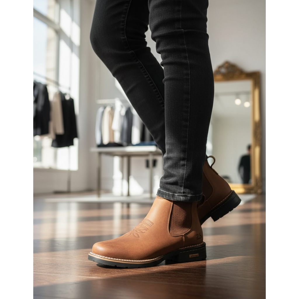Botina Zebu Mustang Terra Bota Cowboy Para Trabalho Diário Em Fazenda E Chácara