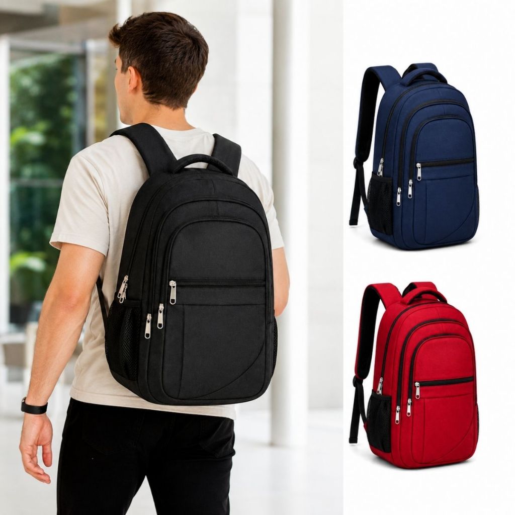 Kit 2 Mochila Escolar Universitária Grande Reforçada Masculina Feminina 3 Compartimentos Bolso Lateral para Garrafa