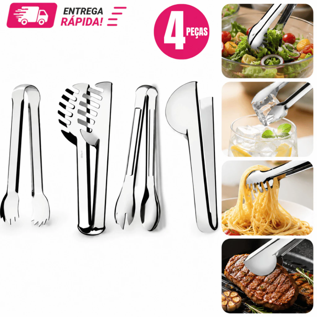 Utensílios para Cozinha Inox Pegador de Massa 20cm Universal 20cm Salada 20cm Gelo 18,5cm Casa Cozinha Restaurante — imagem 1