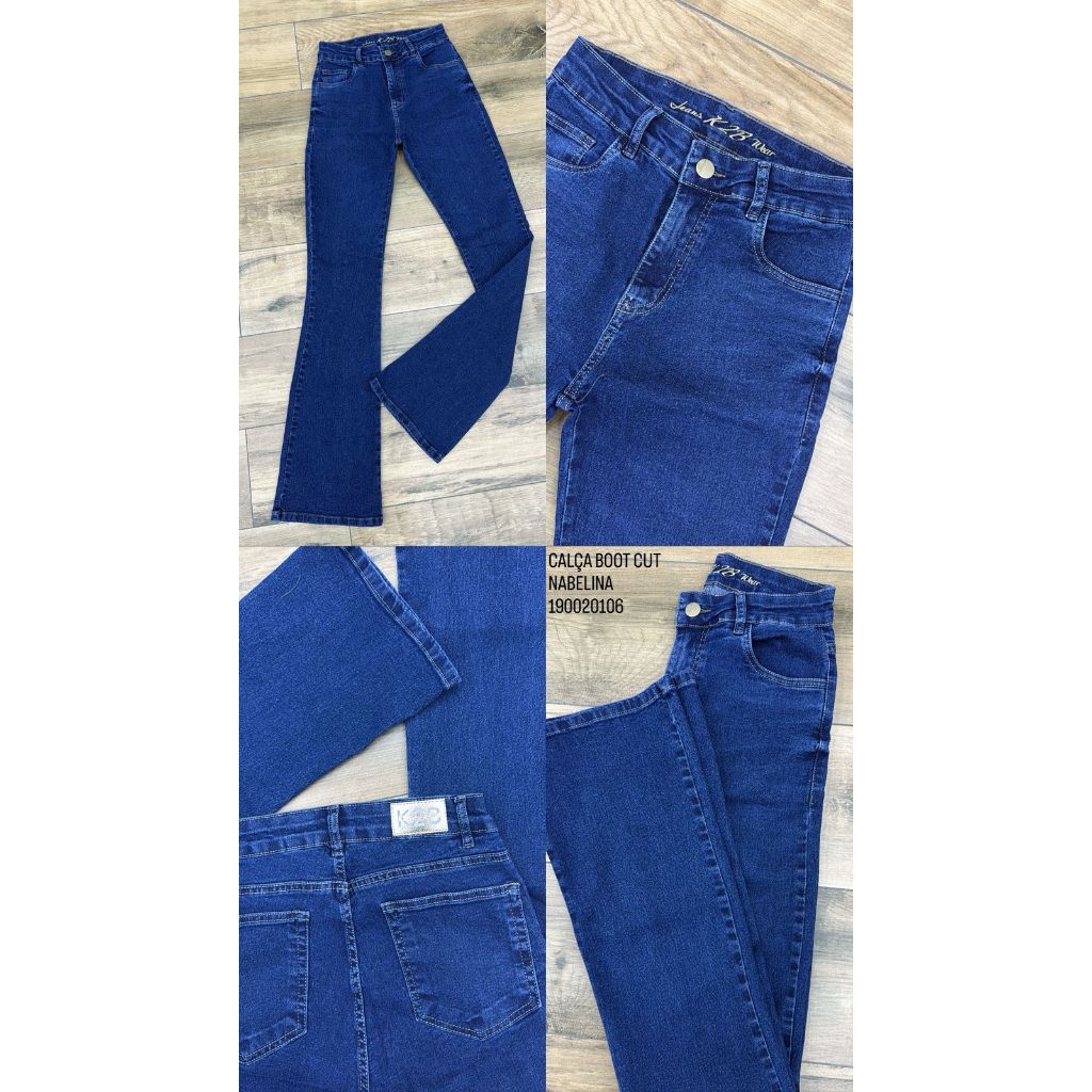 Calça Jeans Feminina Boot Cut Nabelina K2B Jeans Cintura Alta — imagem 2 de 2